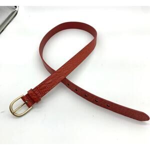 Red Genuine Leather Womens Small Belt